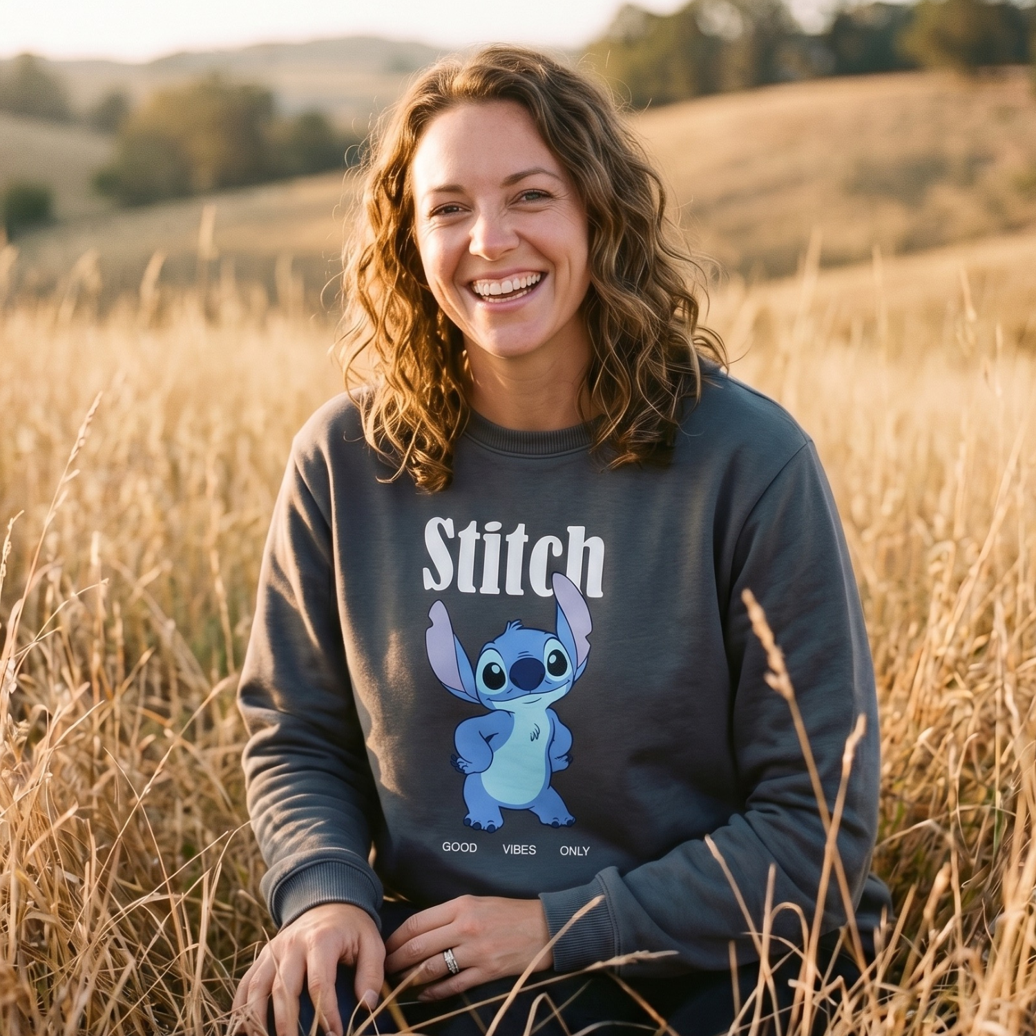 Polerón Cerrado Mujer Lilo & Stitch Negro Disney-1