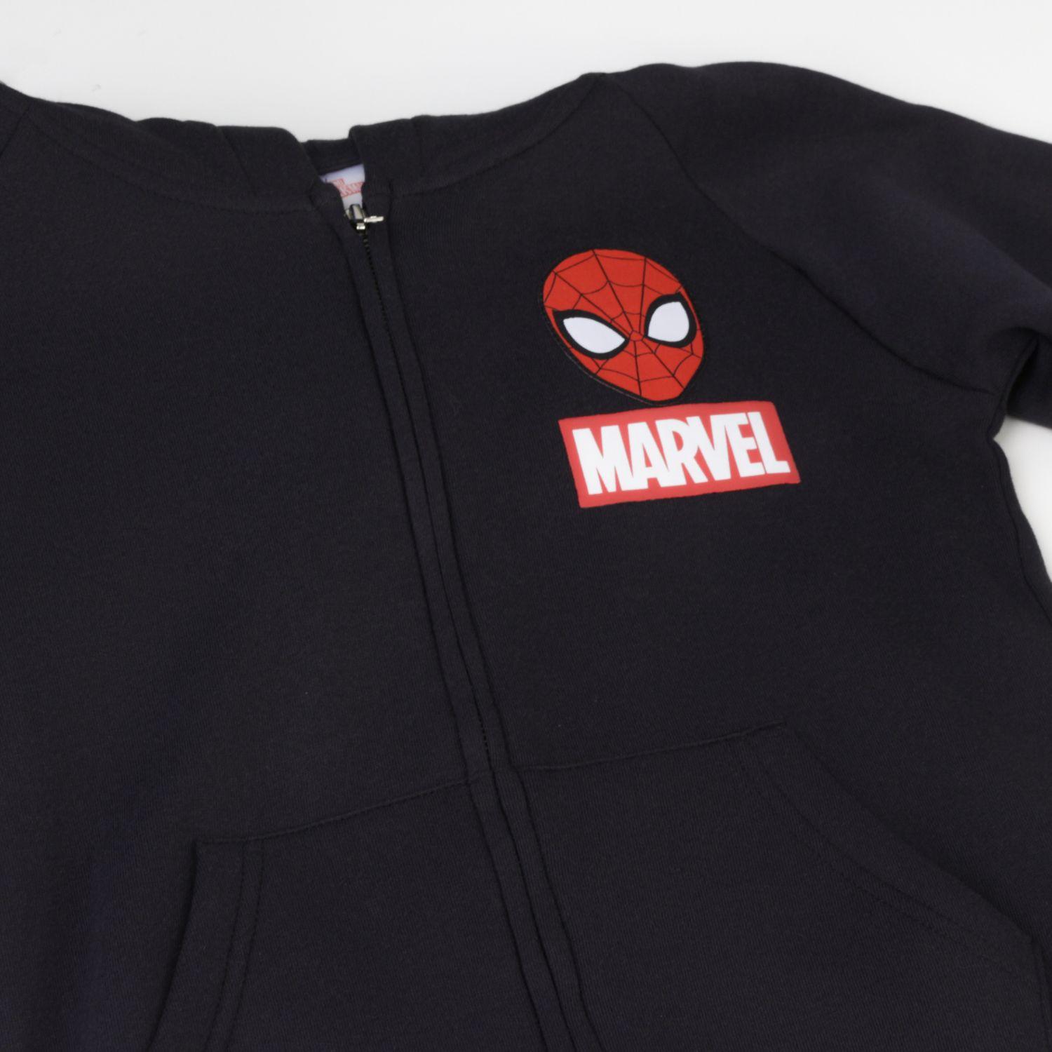 Polerón con Cierre Niño Spiderman Negro Marvel-2