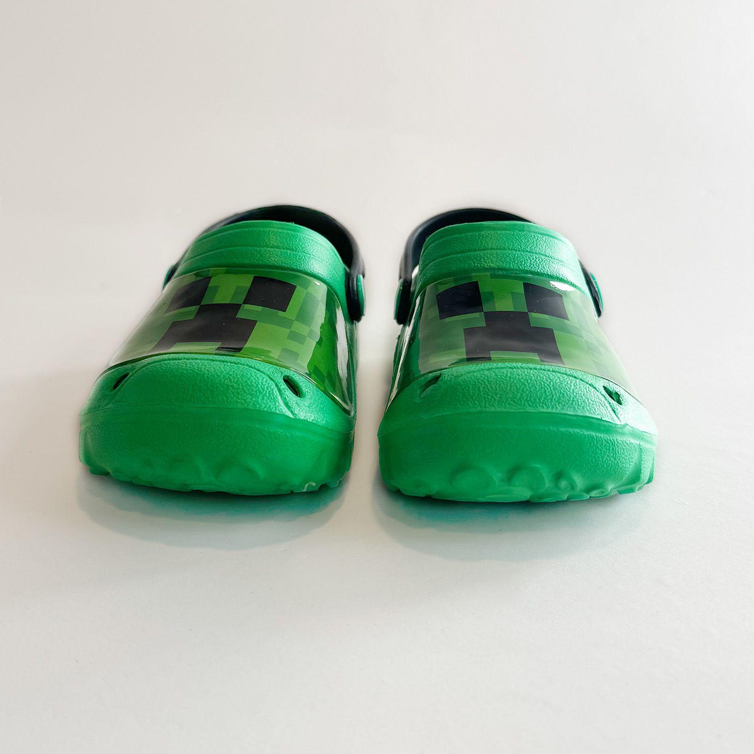 Zueco de Eva Niño Creepers Pixeles Verde Minecraft-2