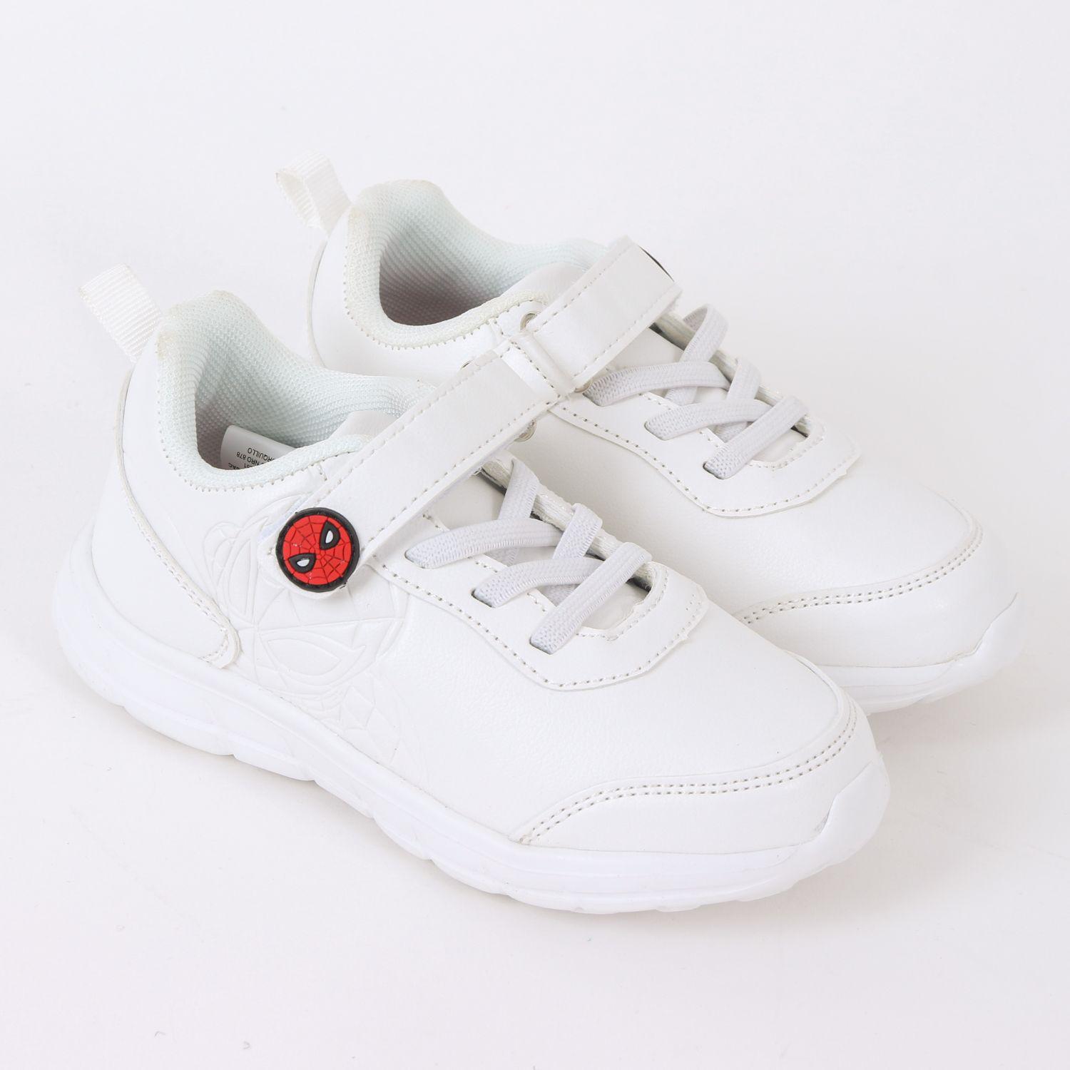 Zapatilla Escolar Niño Velcro Spiderman Blanco Marvel-1
