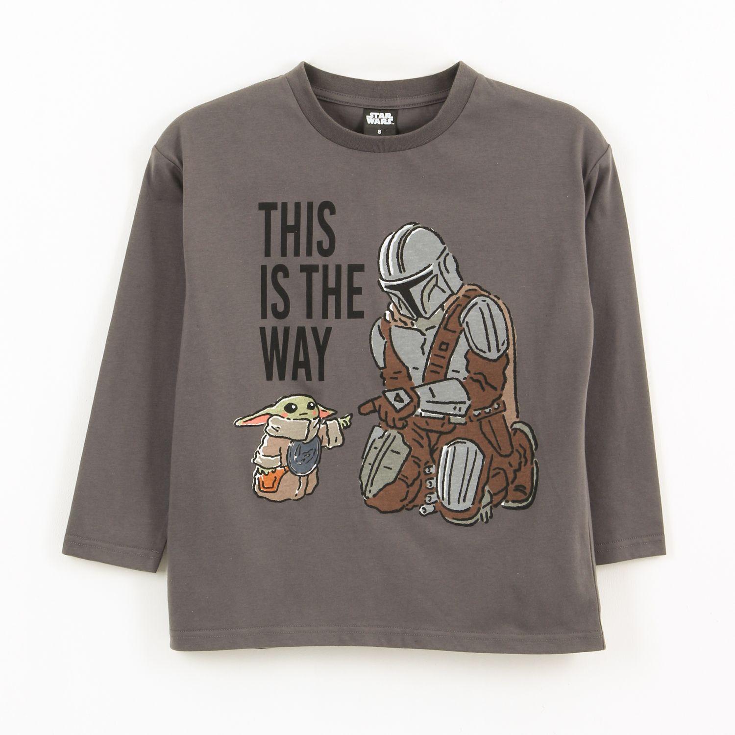 Polera Manga Larga Niño The Mandalorian Gris Star Wars-0
