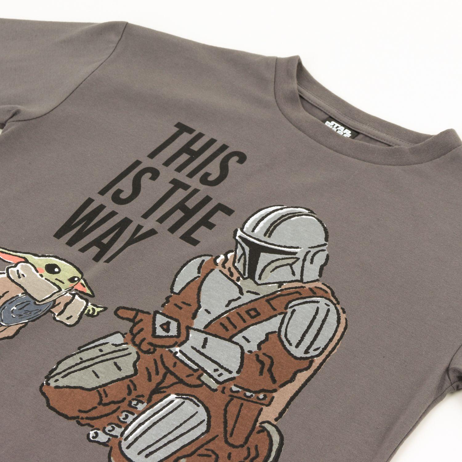 Polera Manga Larga Niño The Mandalorian Gris Star Wars-2