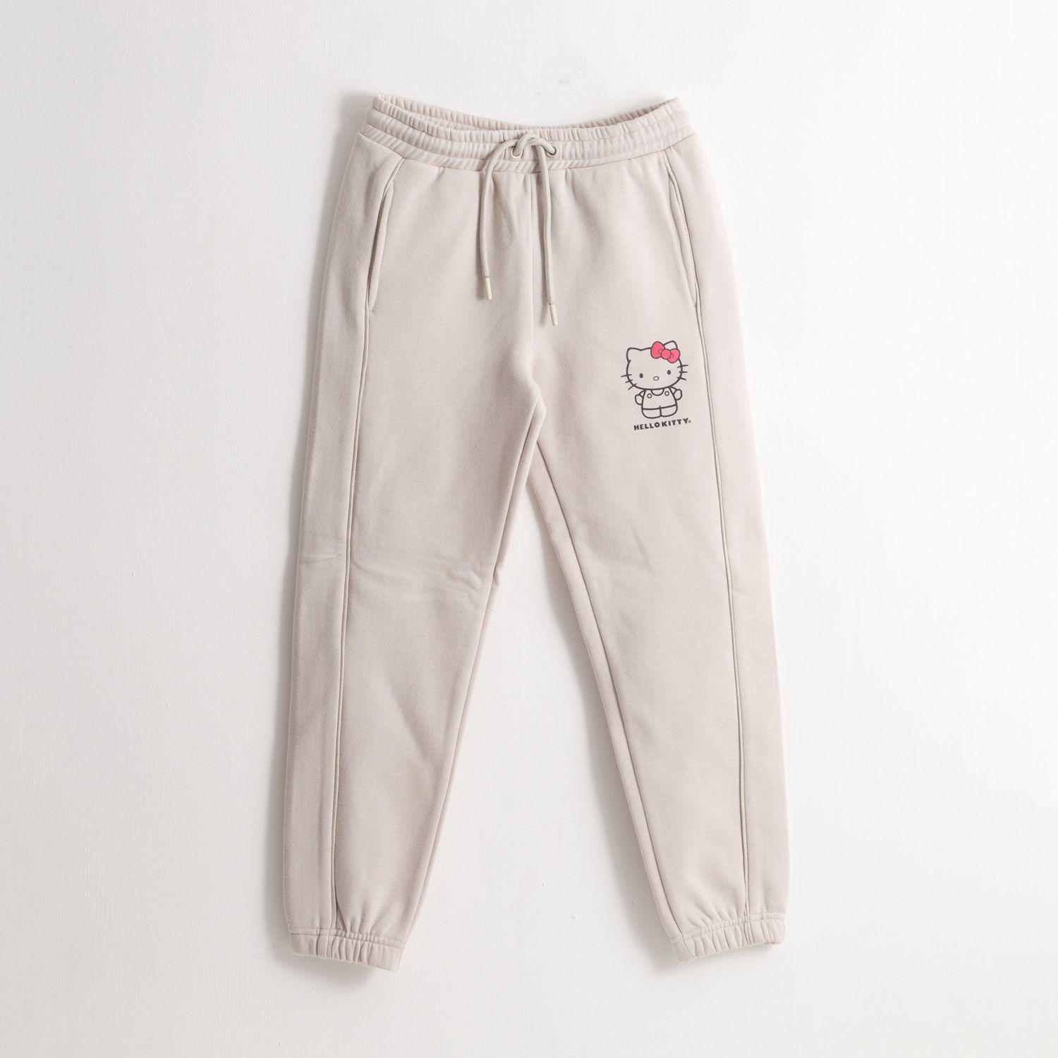 Pantalón de Buzo Niña Logo Beige Hello Kitty-0