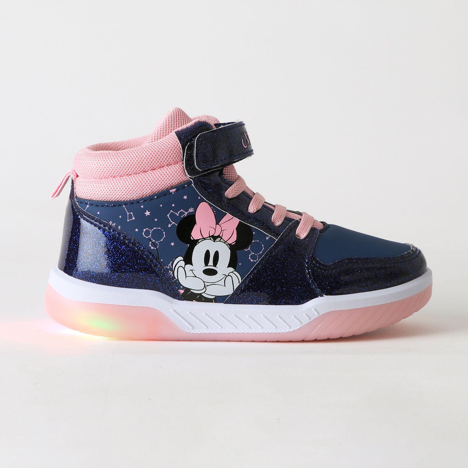 Zapatilla Caña Alta Niña Luces Azul Minnie Disney-0