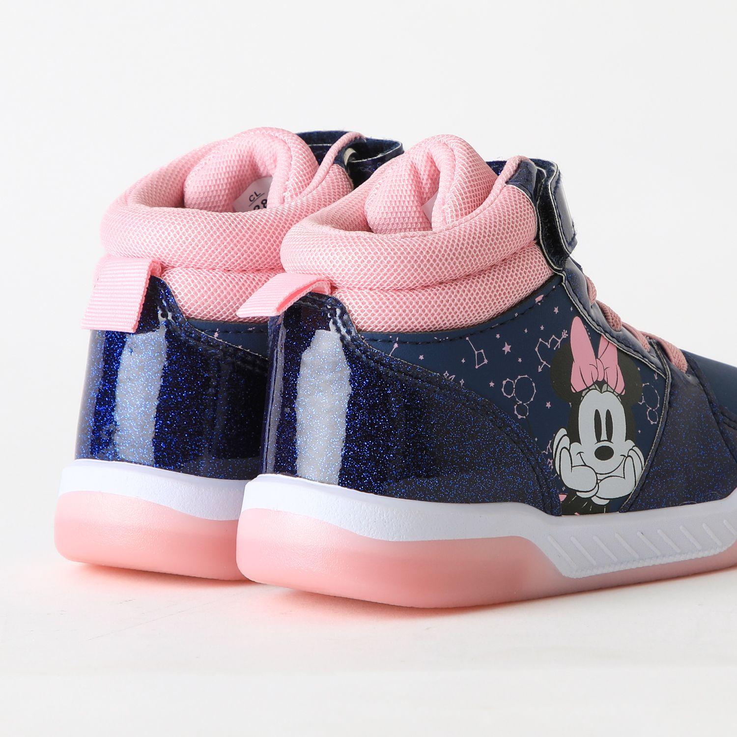 Zapatilla Caña Alta Niña Luces Azul Minnie Disney-2