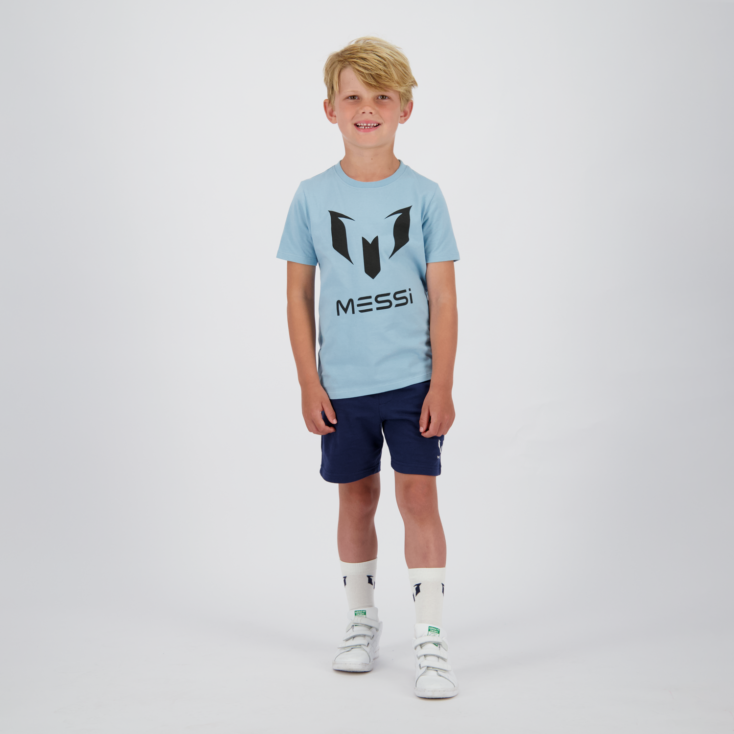 Polera Manga Corta Niño Logo Celeste Messi-0