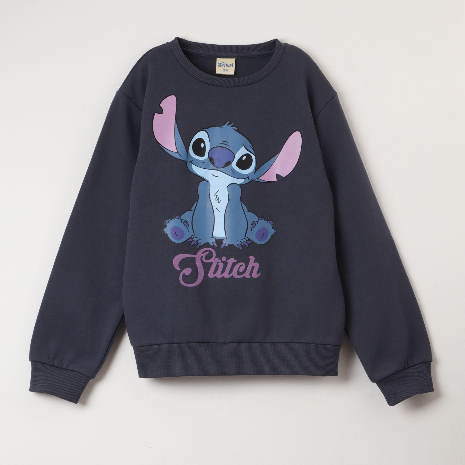 Poleron Cerrado Niña Lilo & Stitch Print Negro Disney-0