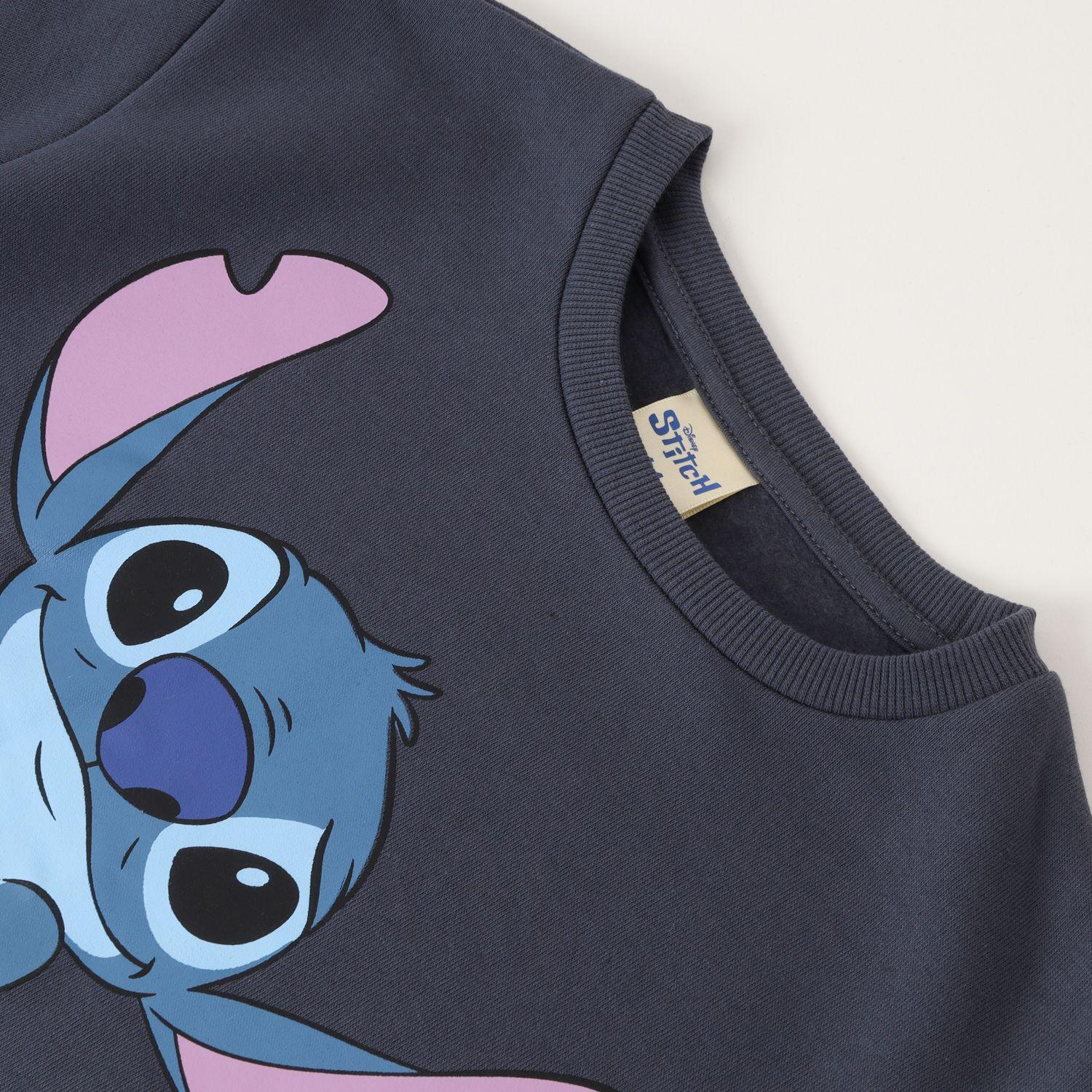 Poleron Cerrado Niña Lilo & Stitch Print Negro Disney-1