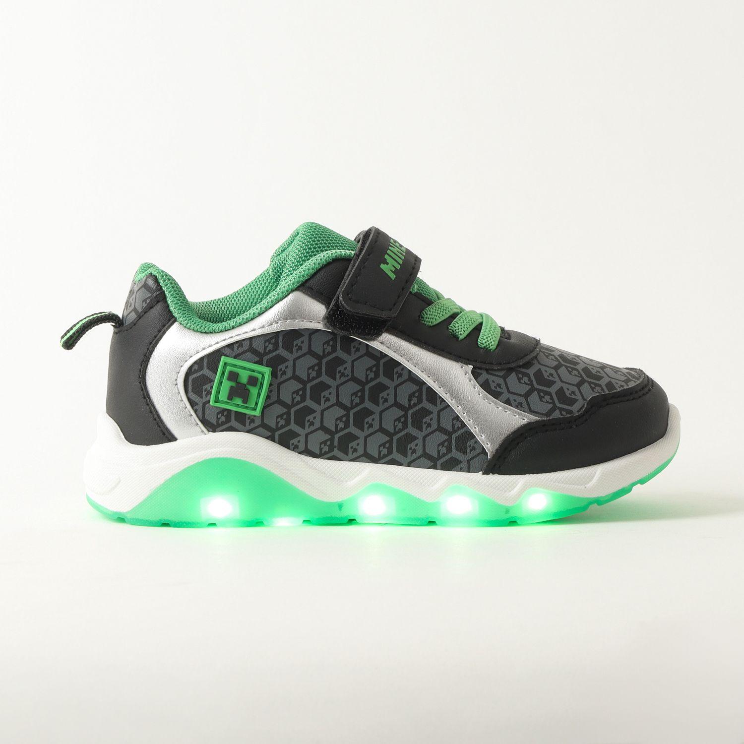 Zapatilla Con Luces Niño Detalles Gris Minecraft-0