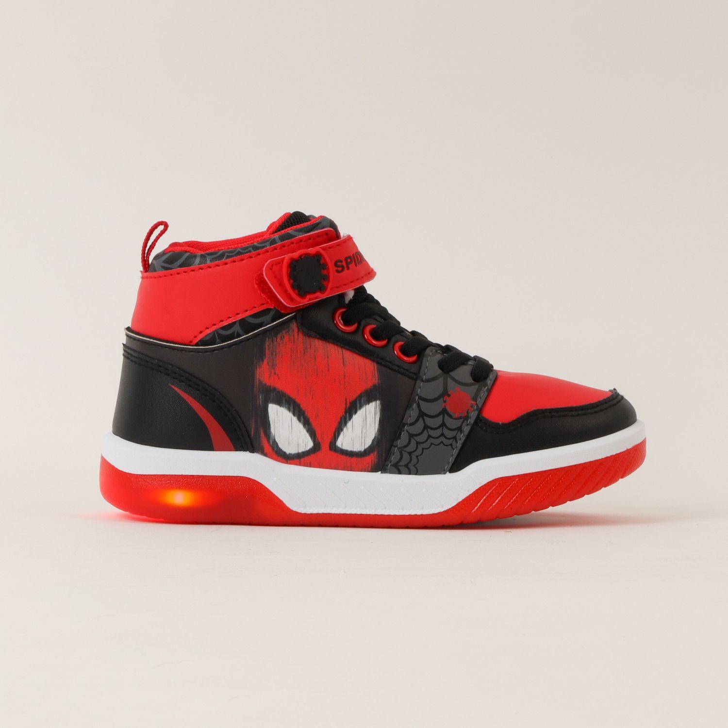 Zapatillas Con Luces Niño Rojo Caña Spiderman Marvel-0
