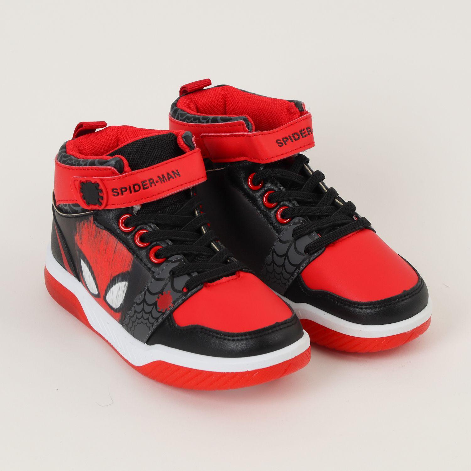 Zapatillas Con Luces Niño Rojo Caña Spiderman Marvel-1