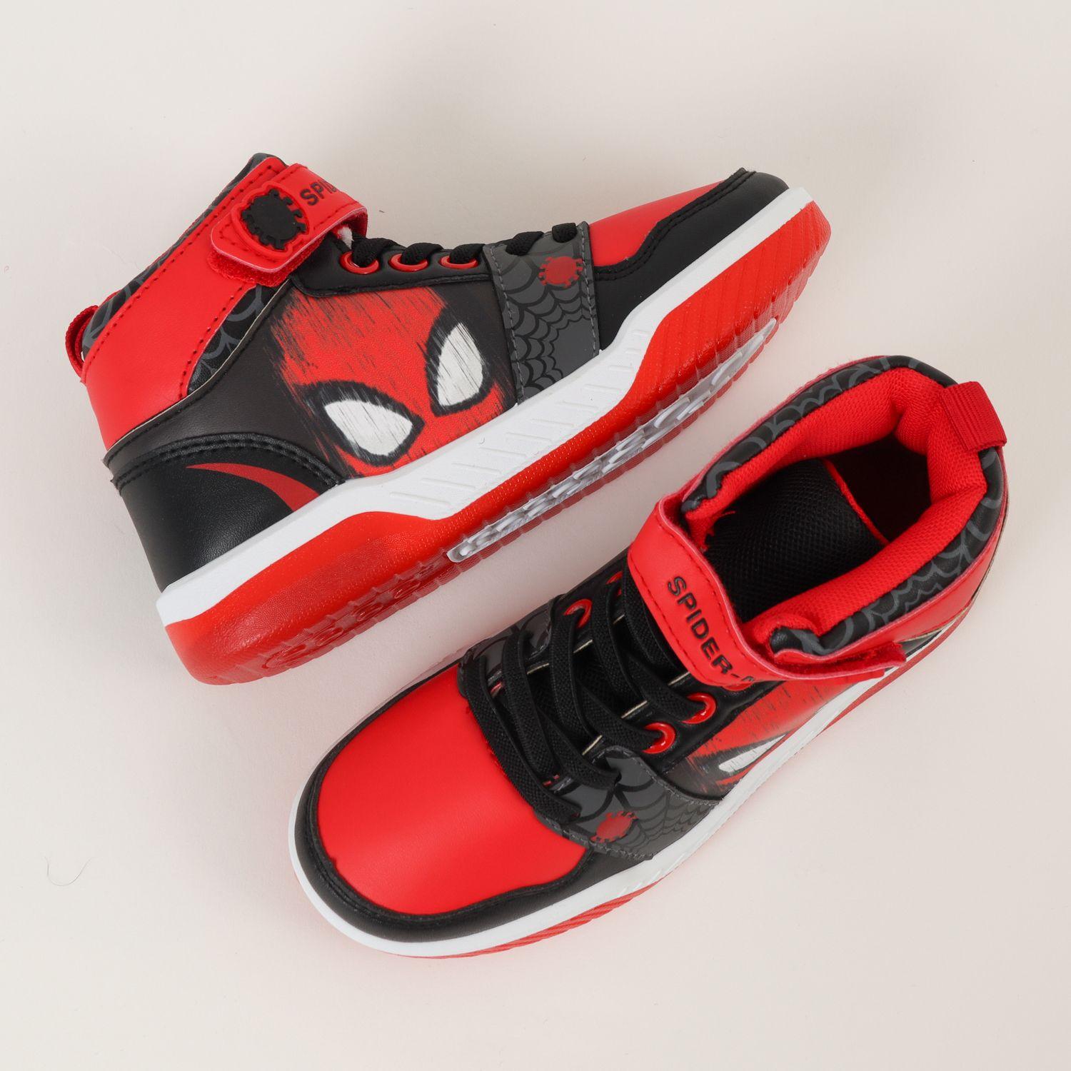 Zapatillas Con Luces Niño Rojo Caña Spiderman Marvel-3