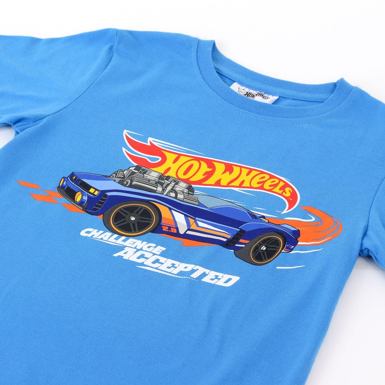 Pijama Manga Corta Niño Hot Wheels Logo Celeste-2