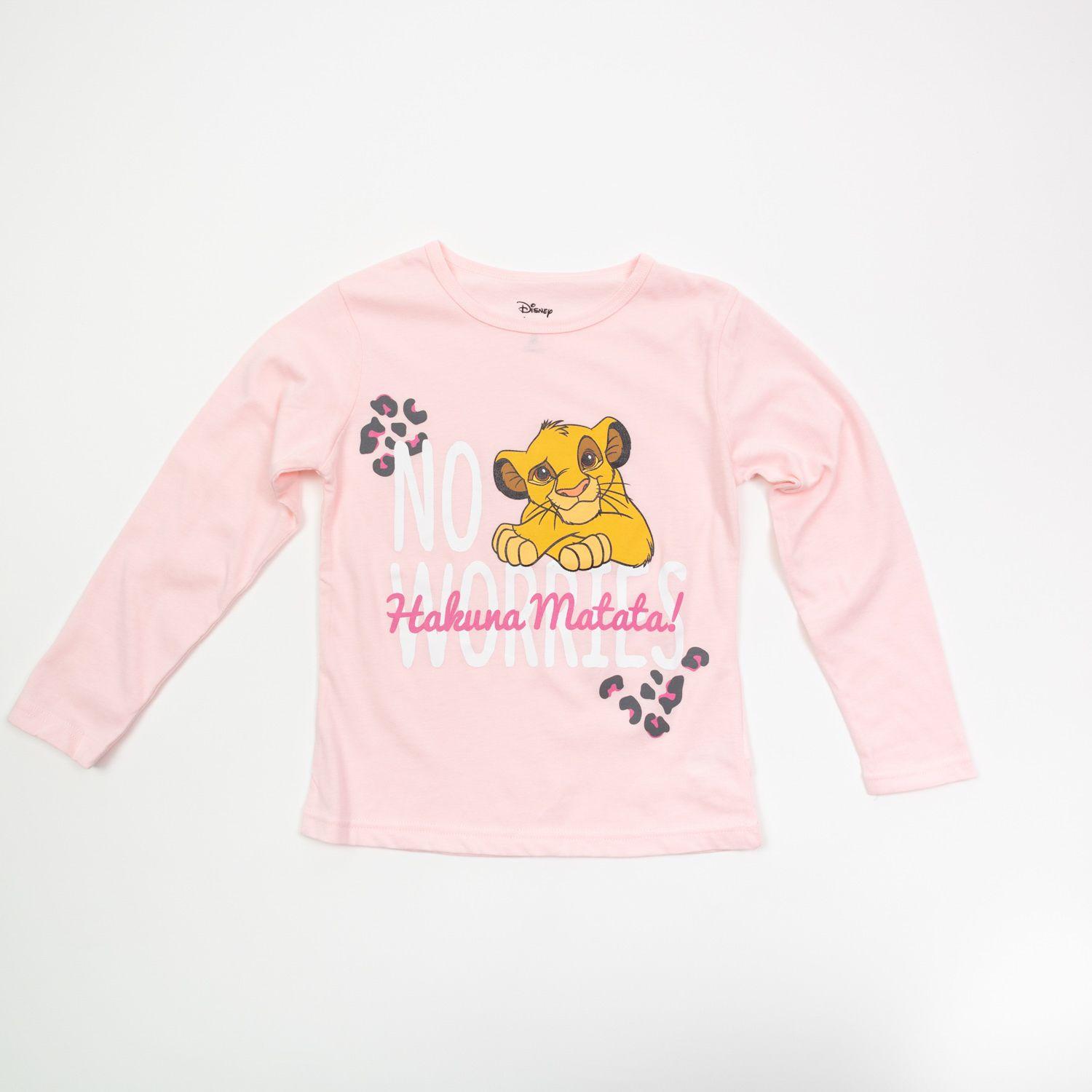 Polera Manga Larga Niña Rey León No Worries Rosado Disney-0