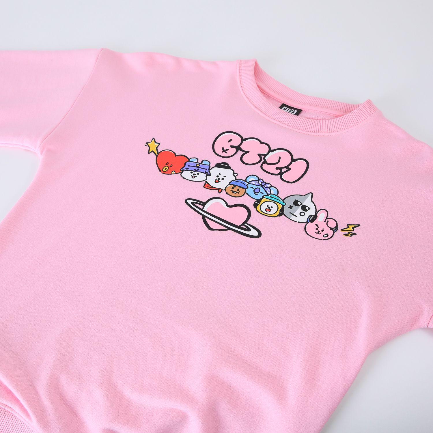 Polerón Niña Rosado Corazón BT21-3