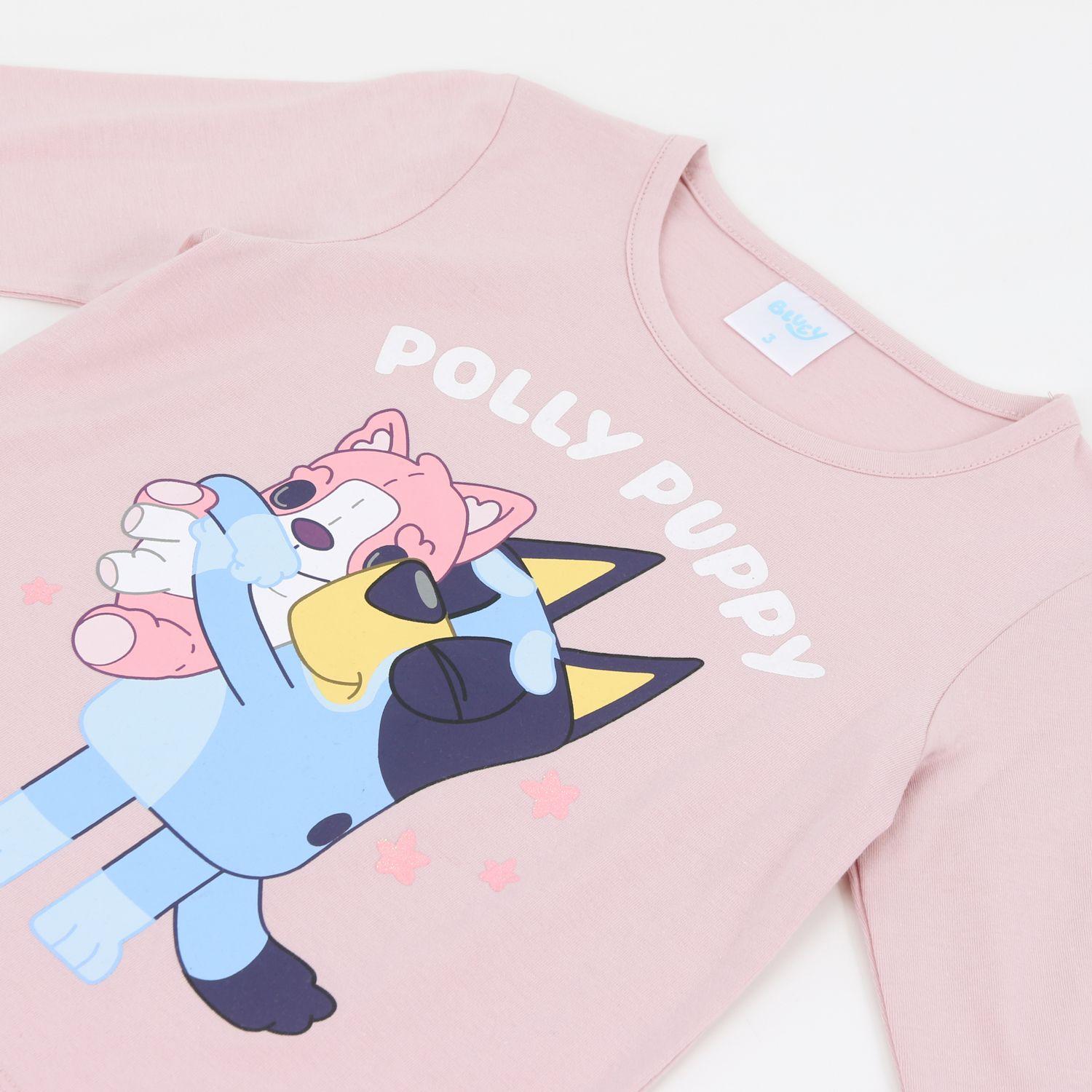 Polera Manga Larga Niña Polly Puppy Rosado Bluey-2