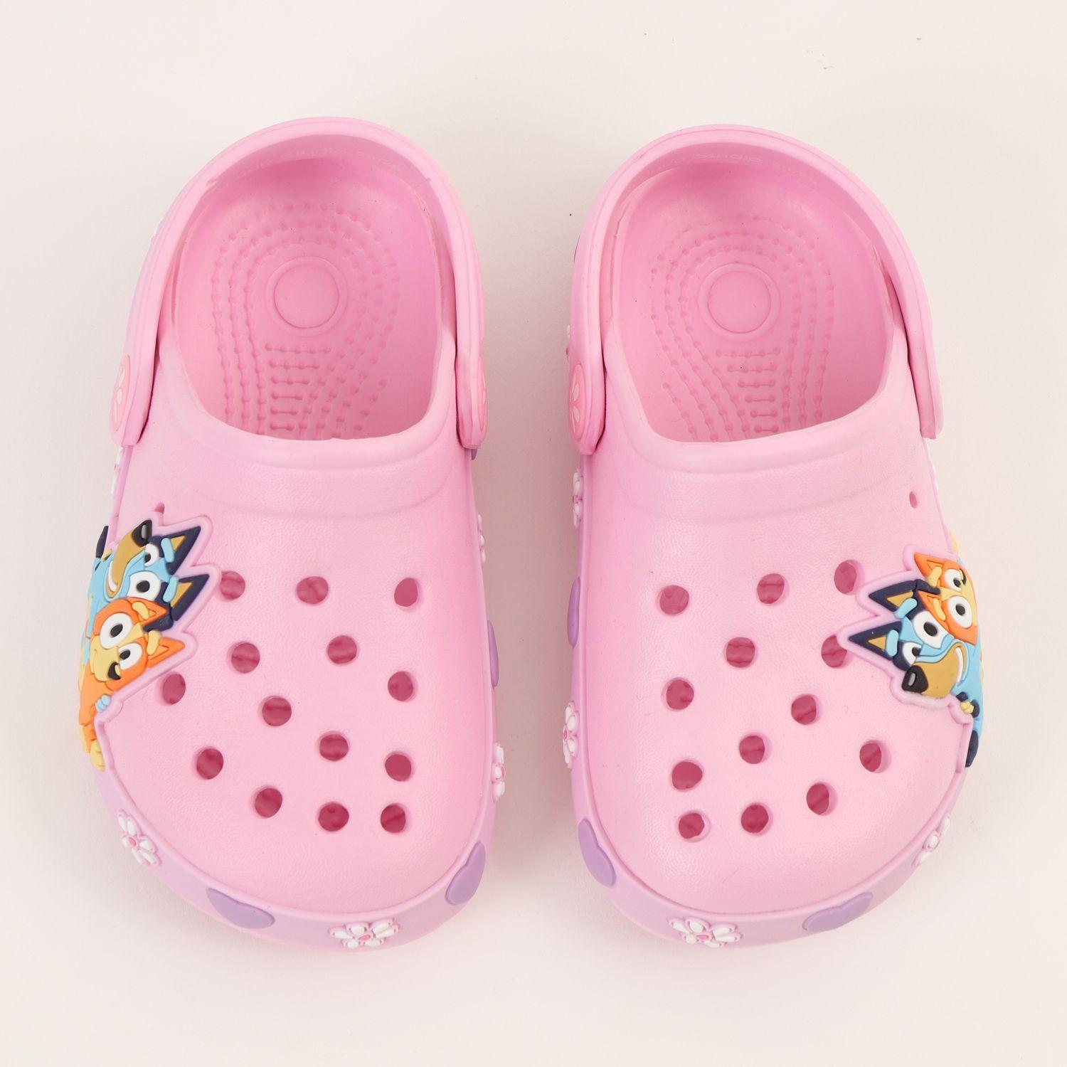 Zueco Niña Rosa Corazones y Flores Bluey-2