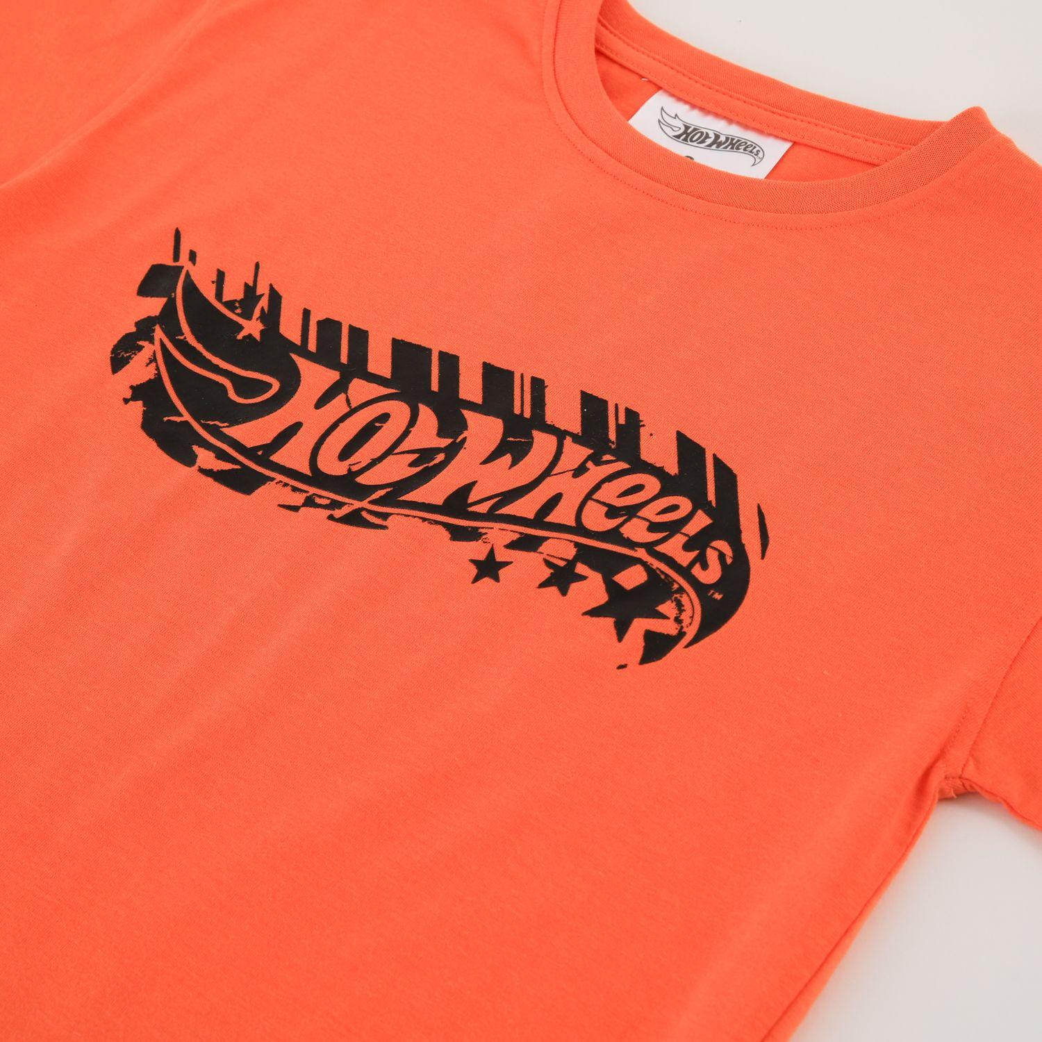 Polera Manga Corta Niño Hot Wheels Logo Naranjo-2