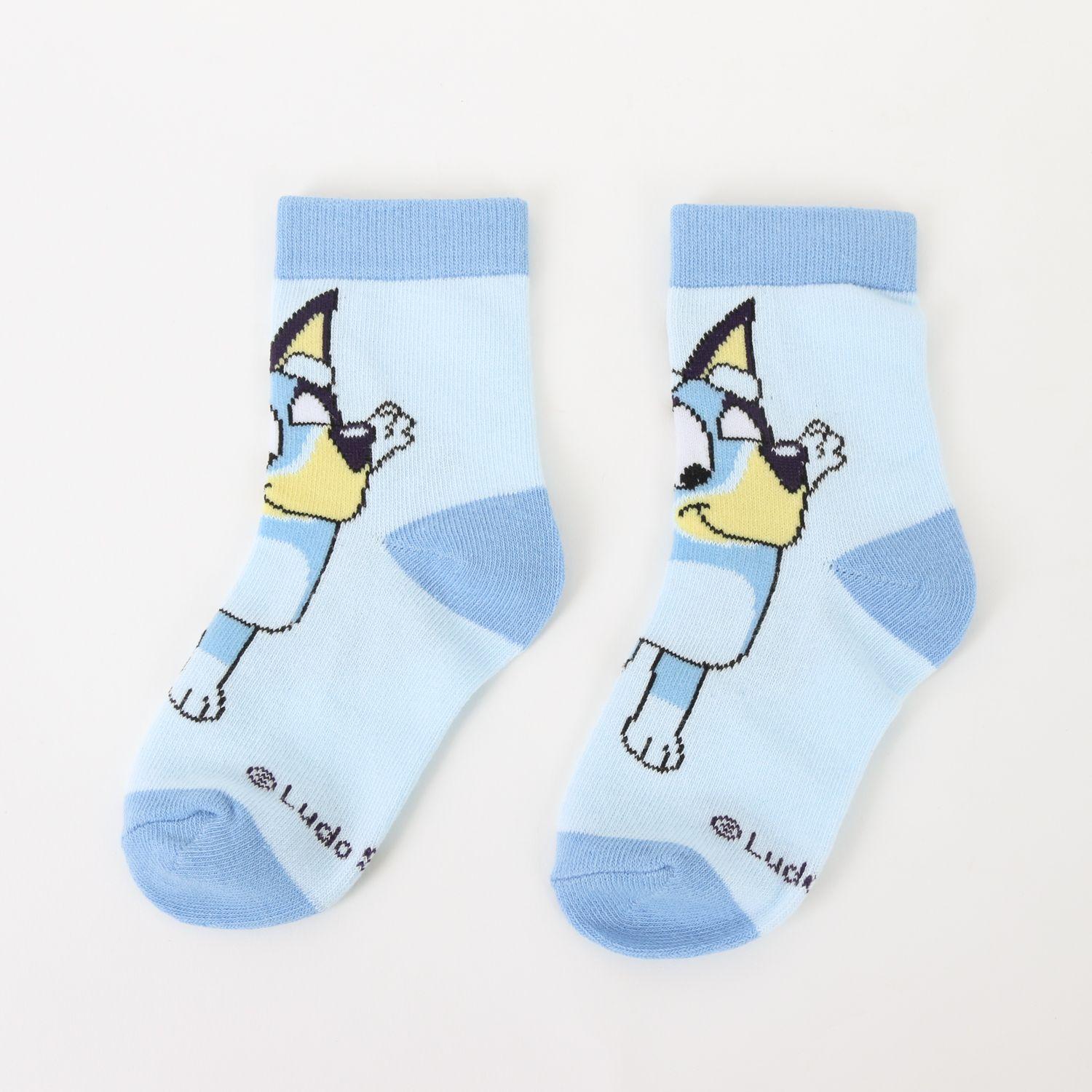 Tripack Calcetines Niño Celeste Rayas Bluey-2