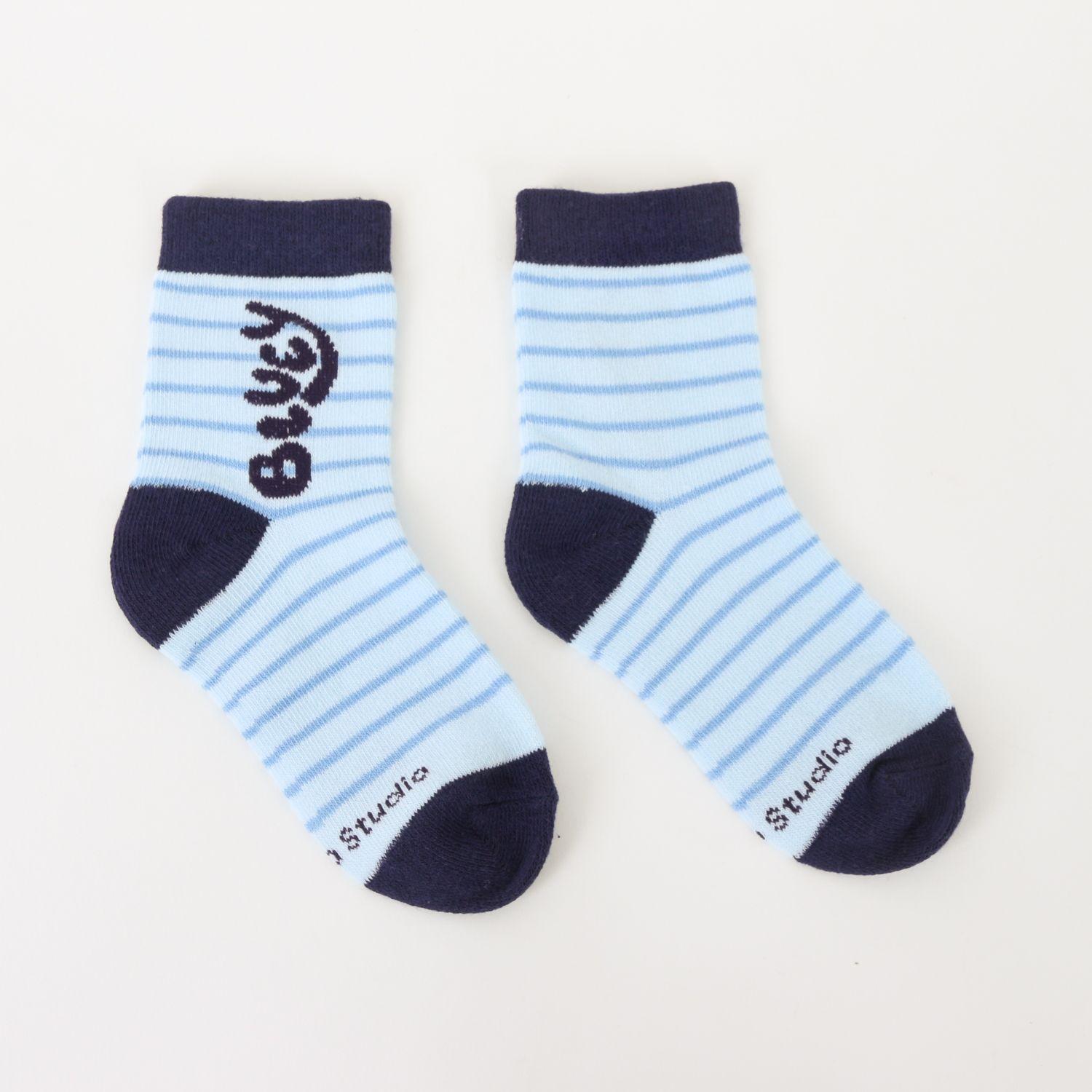 Tripack Calcetines Niño Celeste Rayas Bluey-3