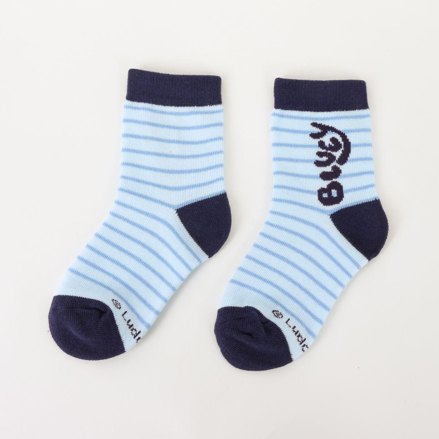 Tripack Calcetines Niño Celeste Rayas Bluey-4