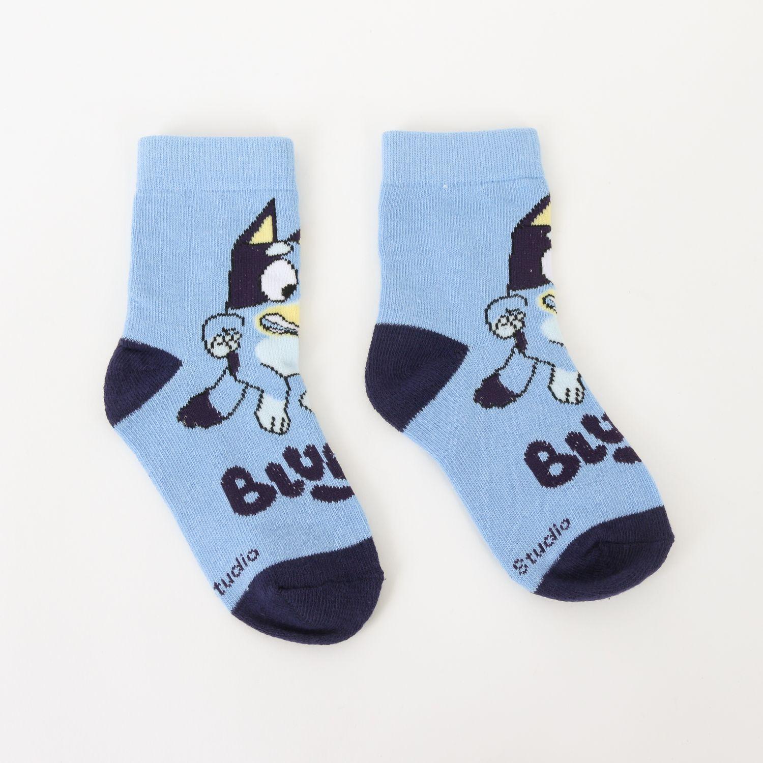 Tripack Calcetines Niño Celeste Rayas Bluey-5