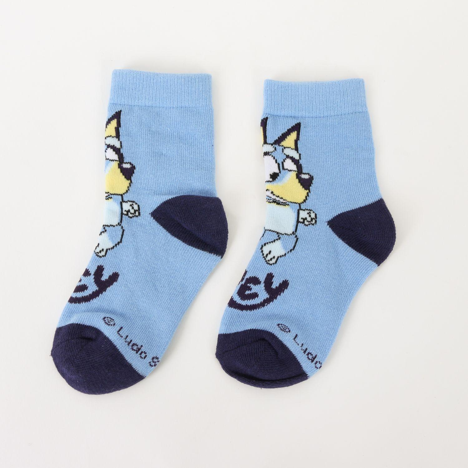 Tripack Calcetines Niño Celeste Rayas Bluey-6