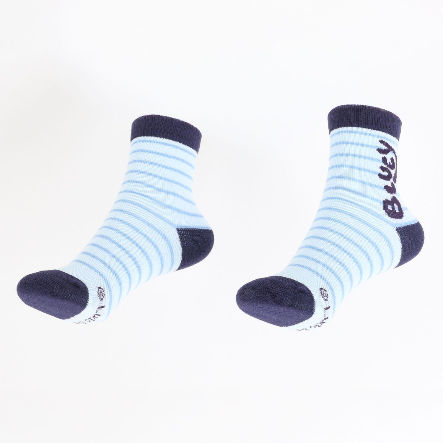 Tripack Calcetines Niño Celeste Rayas Bluey-8