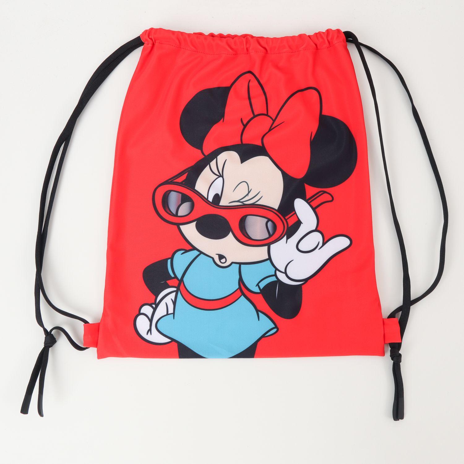 Bikini y Bolsa Rojo Niña Full Print Caritas Minnie Disney-3