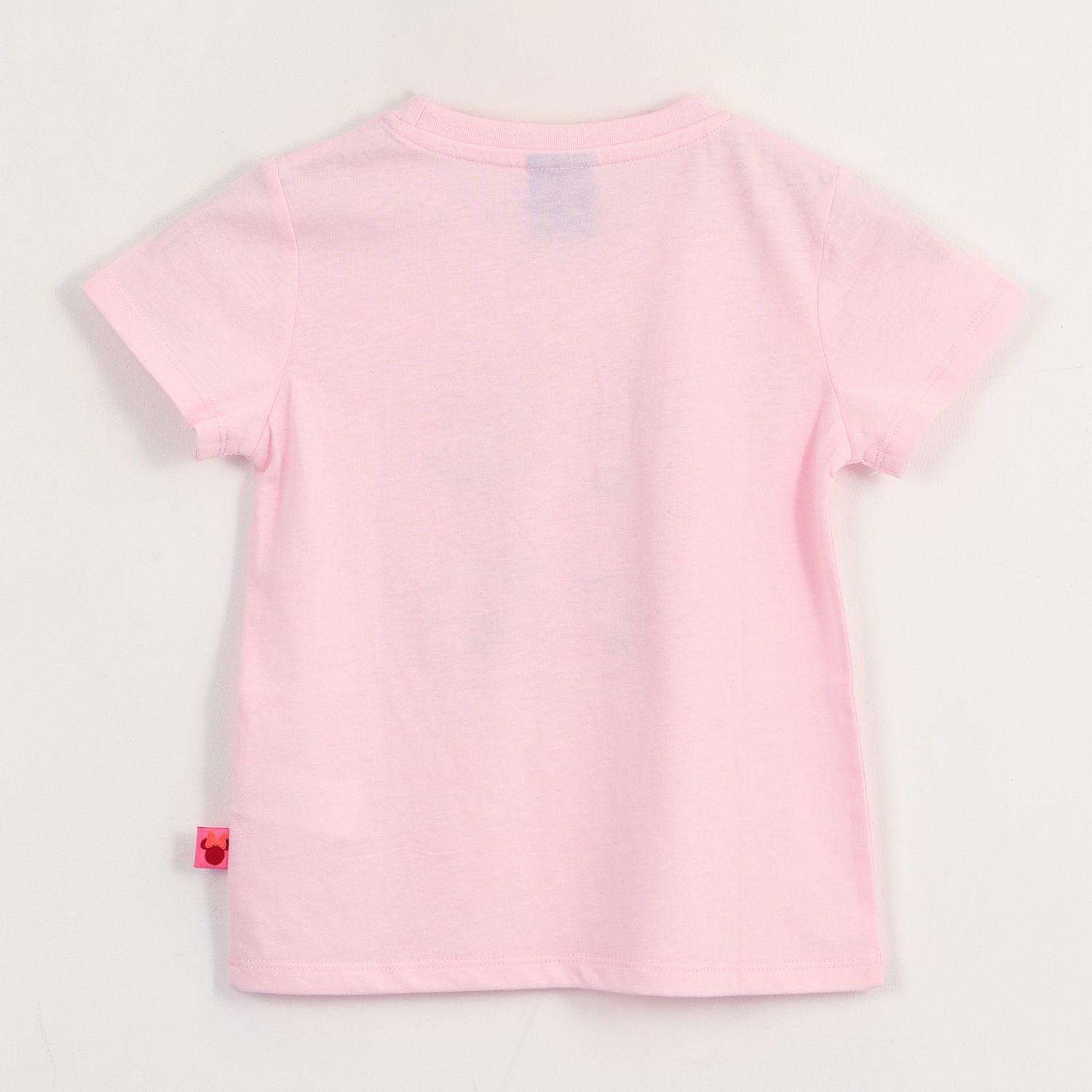 Polera Manga Corta Niña Rosado Cuadros Minnie Disney-1