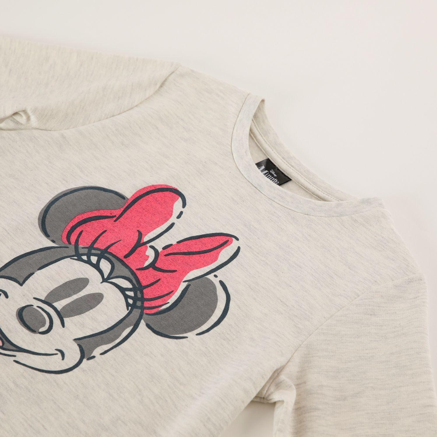 Conjunto Pijama Buzo Niña Minnie Dibujo Gris Disney-1