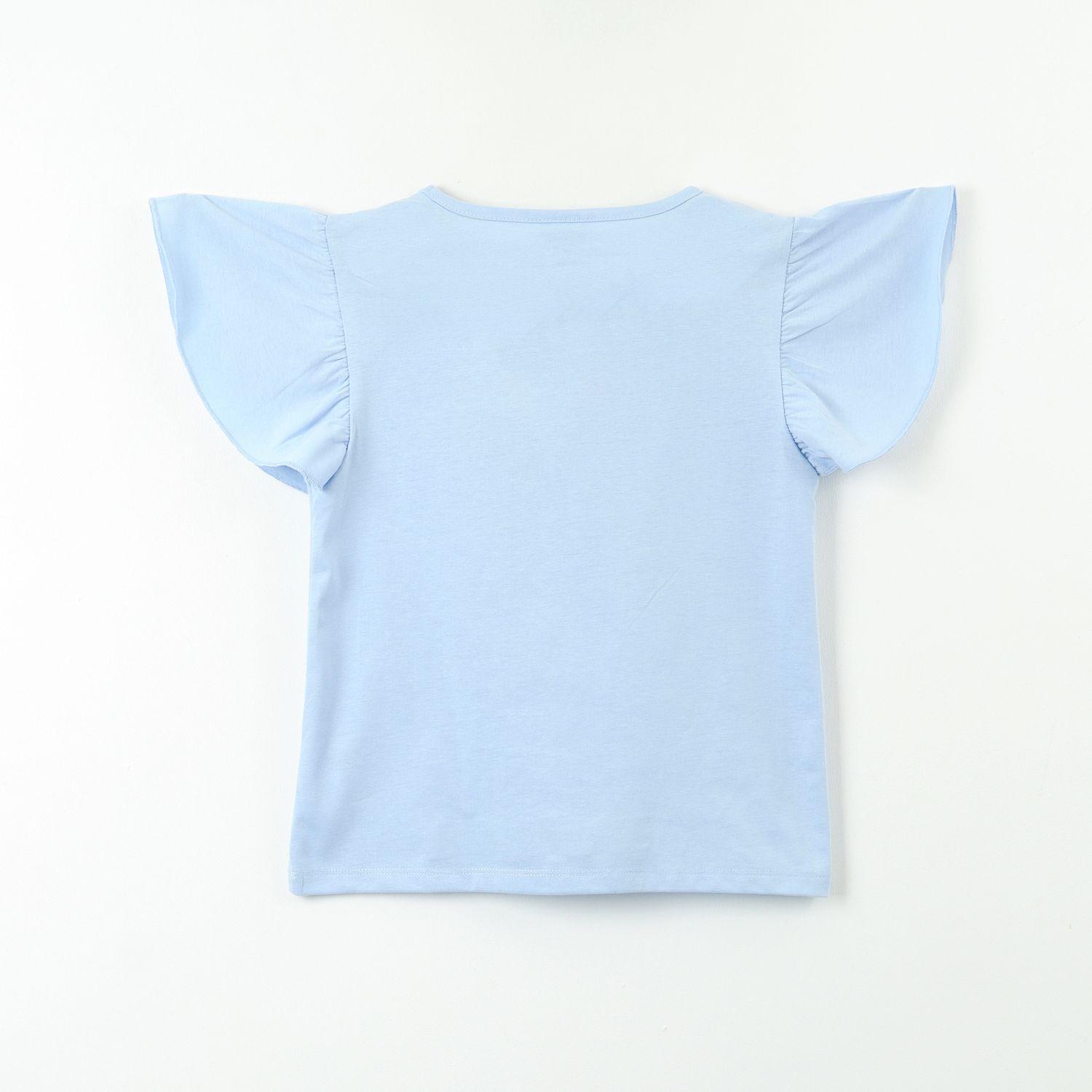 Polera Manga Corta Niña Vuelos Celeste Unicornio-2