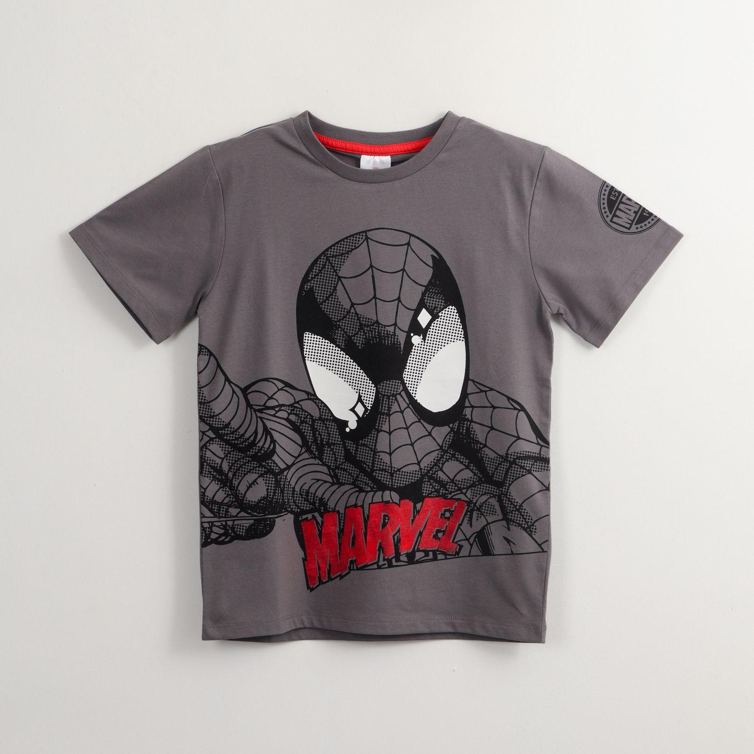 Polera Manga Corta Niño Spiderman Dark Gris Marvel-0