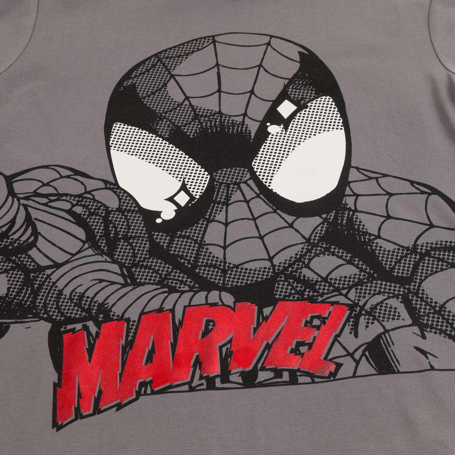 Polera Manga Corta Niño Spiderman Dark Gris Marvel-1
