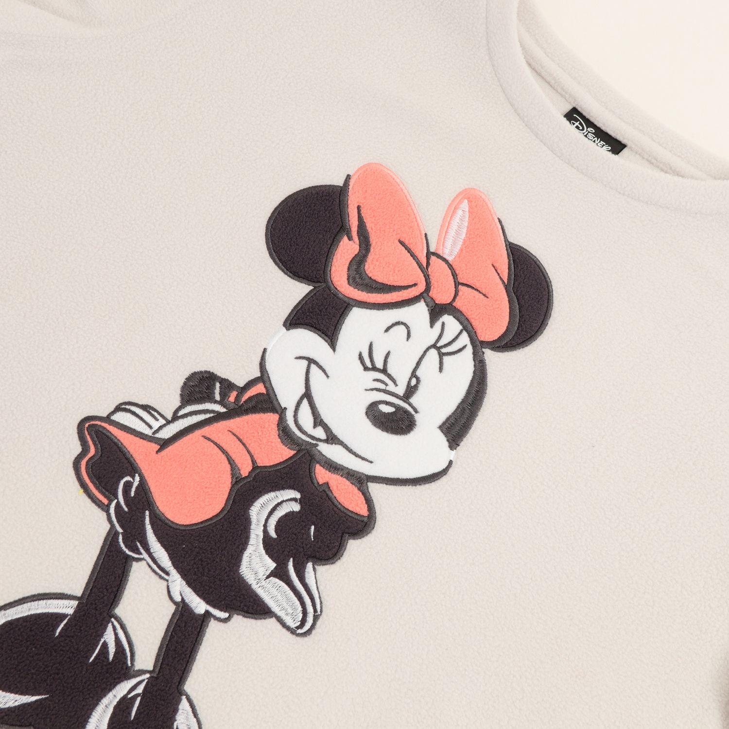 Pijama Polar Mujer Minnie Posando Gris Disney-3