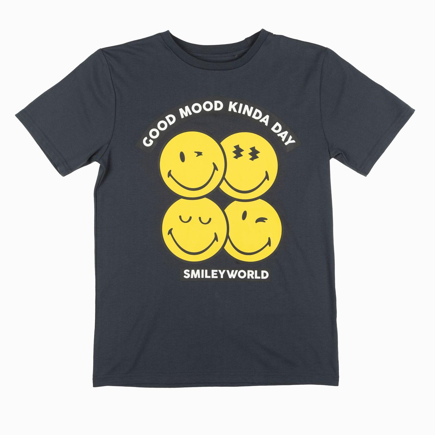 Polera Niño Good Mood Kinda Day Gris SmileyWorld ®-2