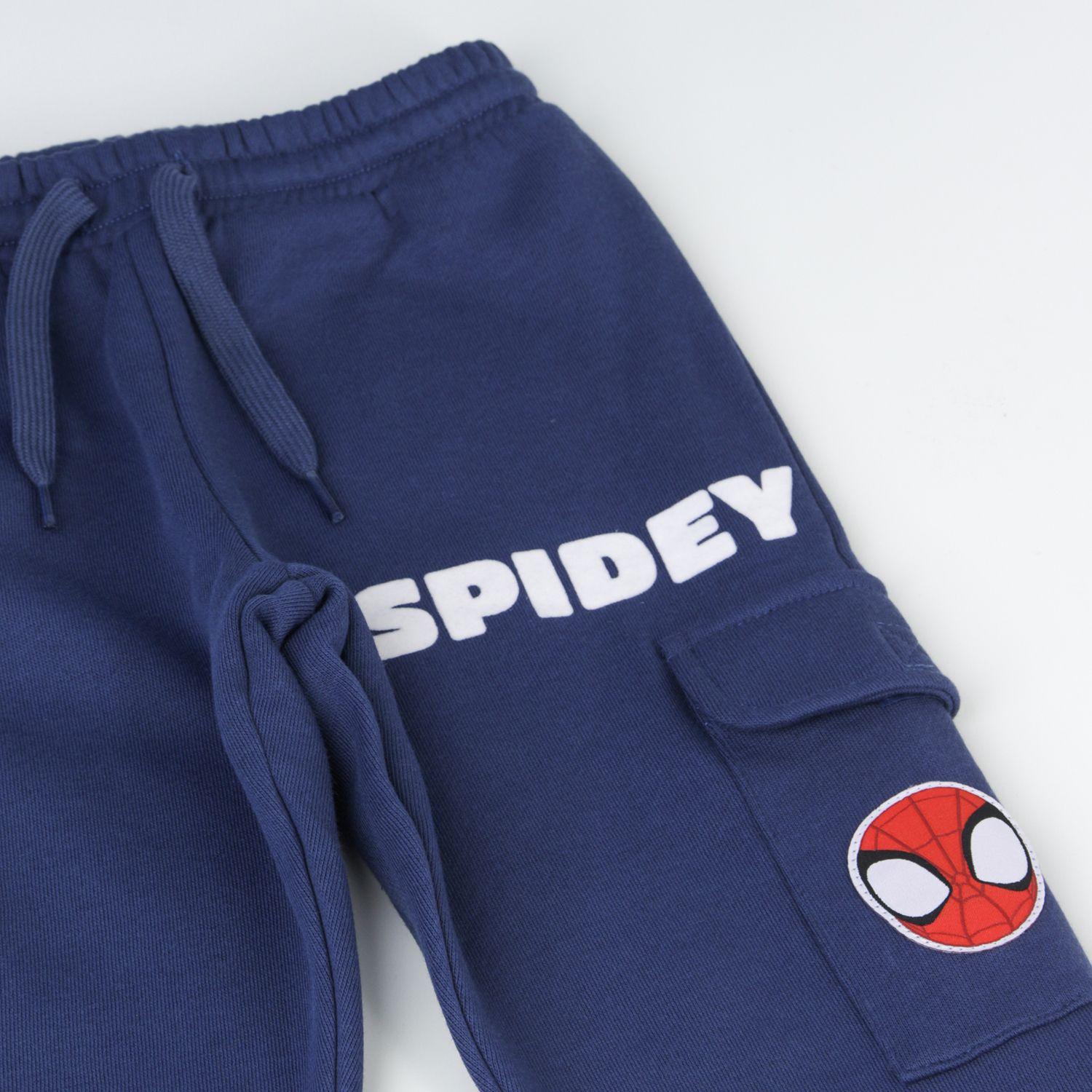 Pantalón de Buzo Niño Bolsillos Laterales Spidey Azul Marvel-2