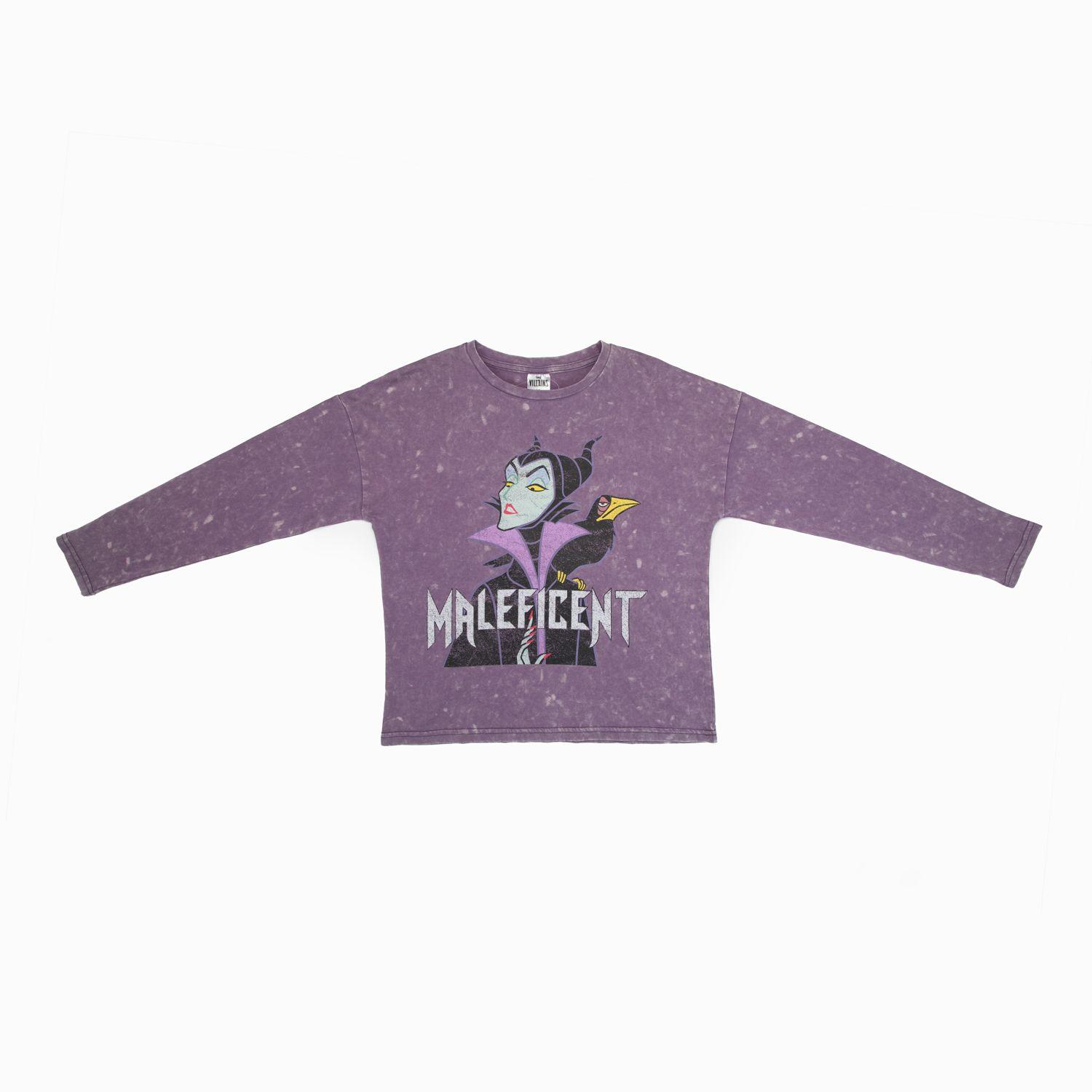 Polera Manga Larga Niña Villanas Malefica Morado Disney-4
