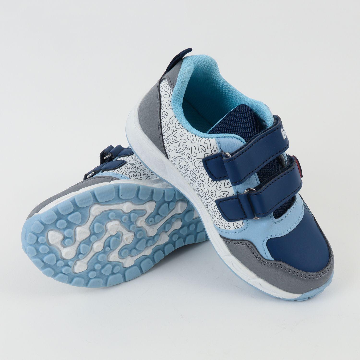 Zapatilla Con Luces Niño Letras Celeste Bingo Y Bluey-3
