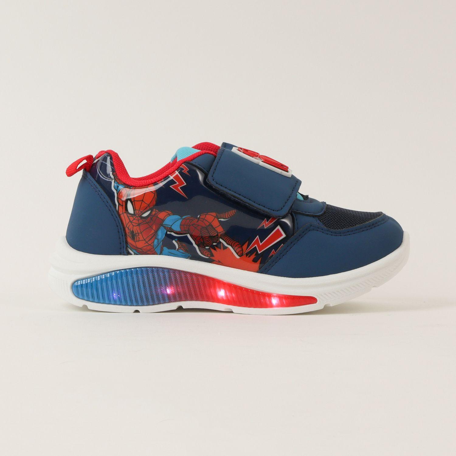 Zapatilla Con Luces Niño Spiderman Rayos Azul Marvel-0