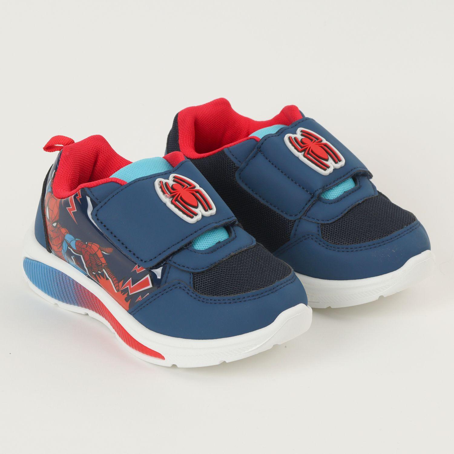 Zapatilla Con Luces Niño Spiderman Rayos Azul Marvel-1