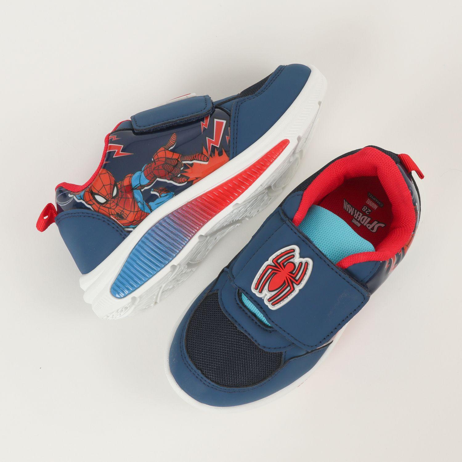 Zapatilla Con Luces Niño Spiderman Rayos Azul Marvel-2