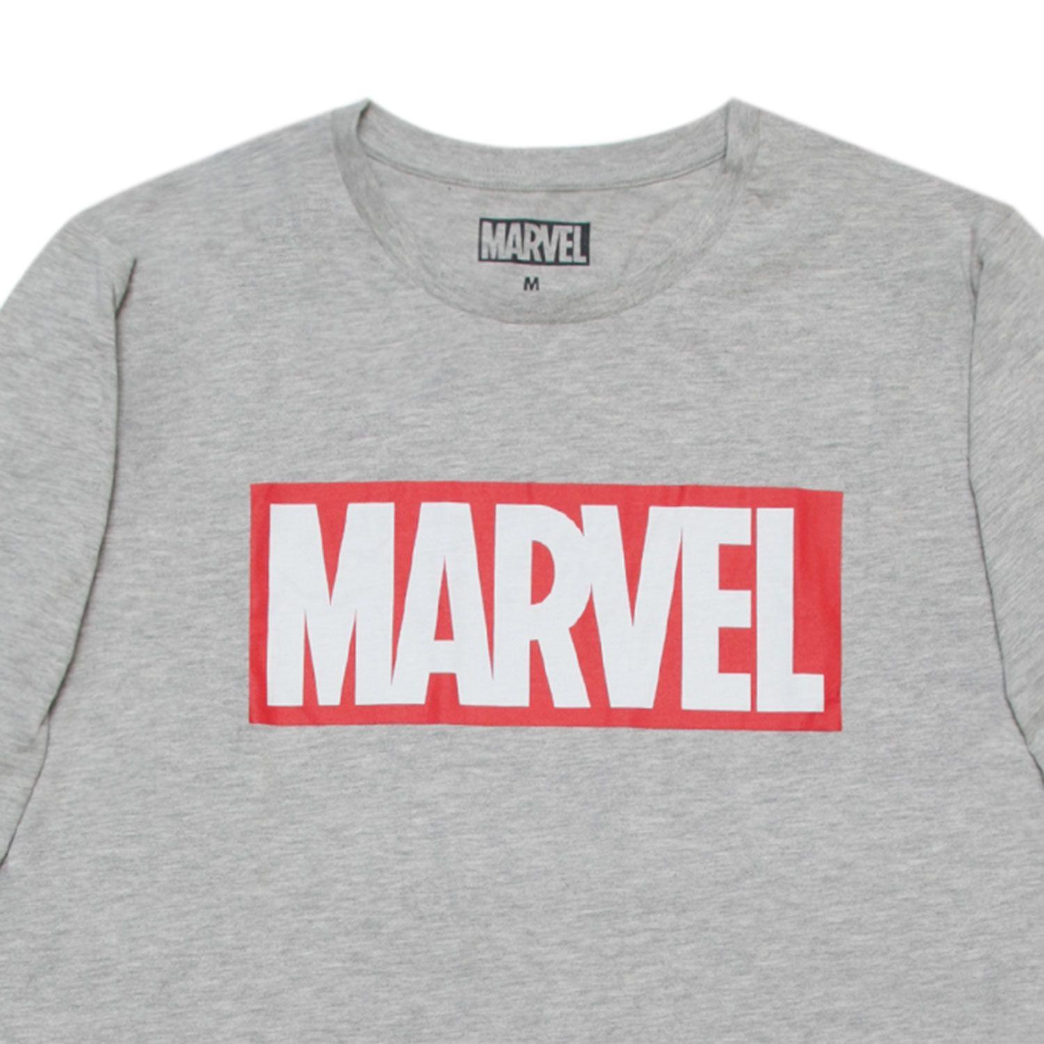 Polera Hombre Marvel Logo Gris-1