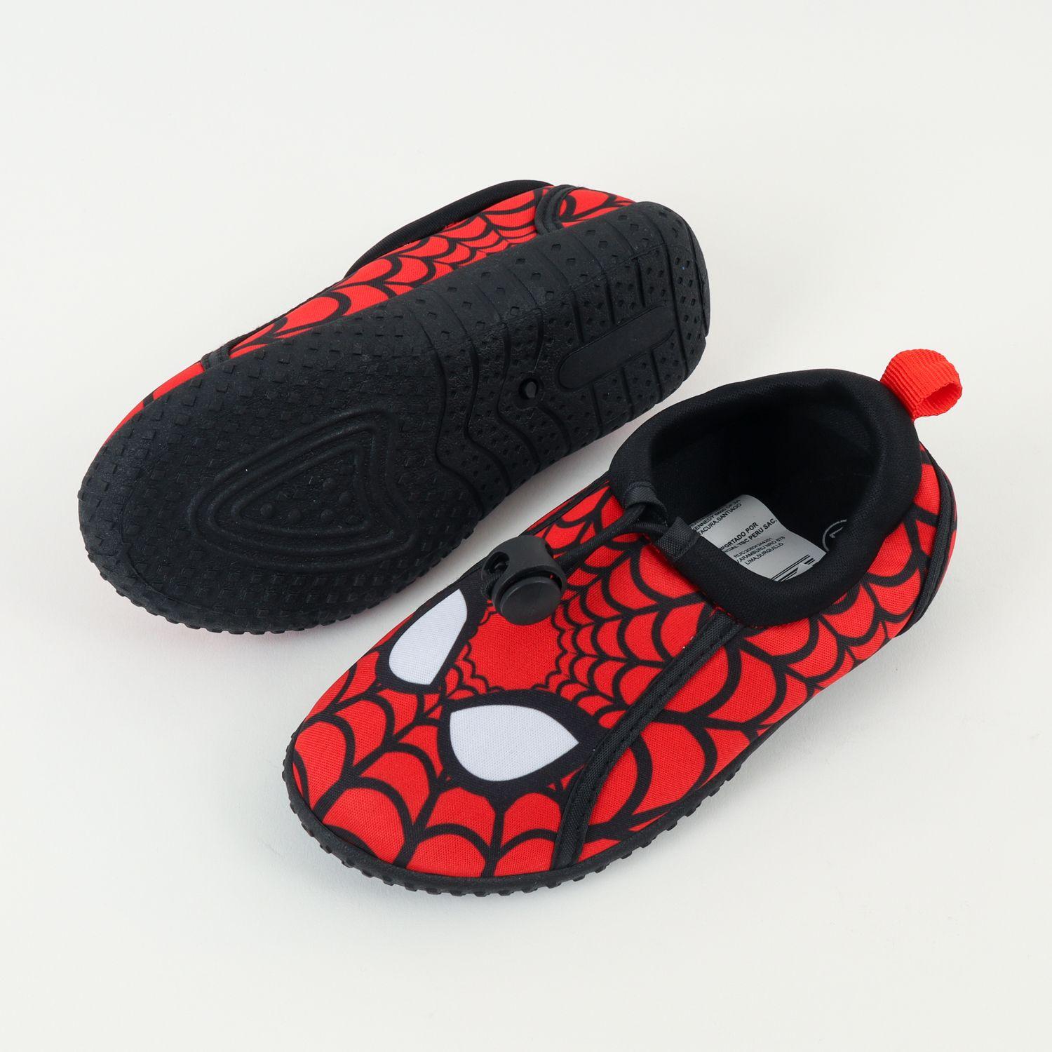 Zapato De Agua Niño Rojo Telaraña Y Ojos Spiderman Marvel-3