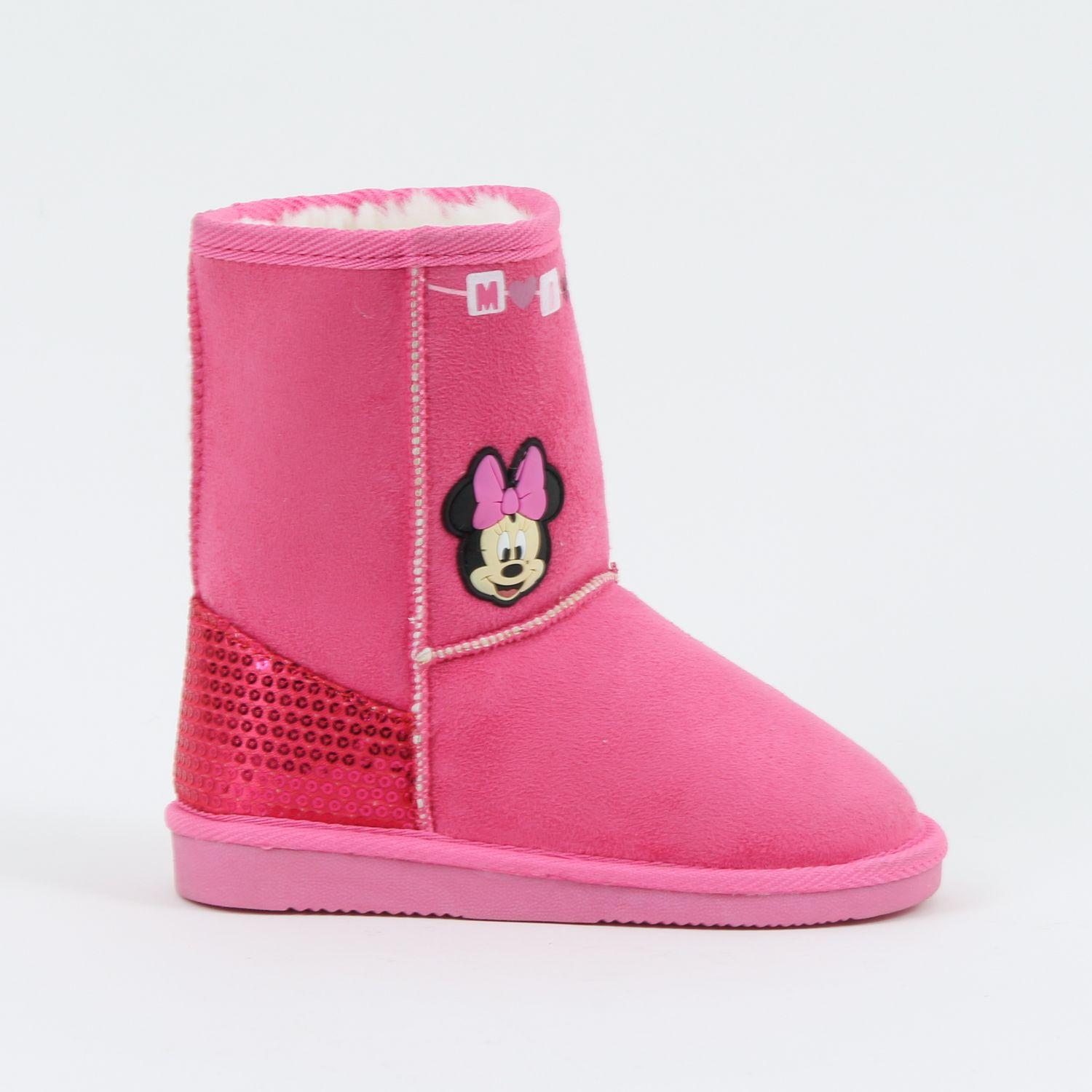 Bota Niña Chiporro Lentejuelas Minnie Rosado Disney-0