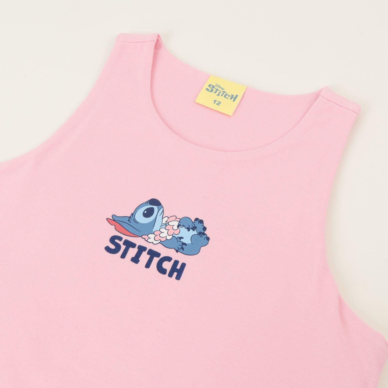 Polera Sin Manga Niña Rosa Peto Lilo & Stitch Disney-2