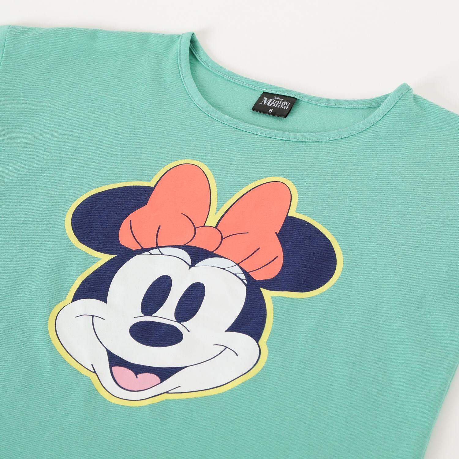 Polera Manga Corta Niña Crop Minnie Verde Disney-2