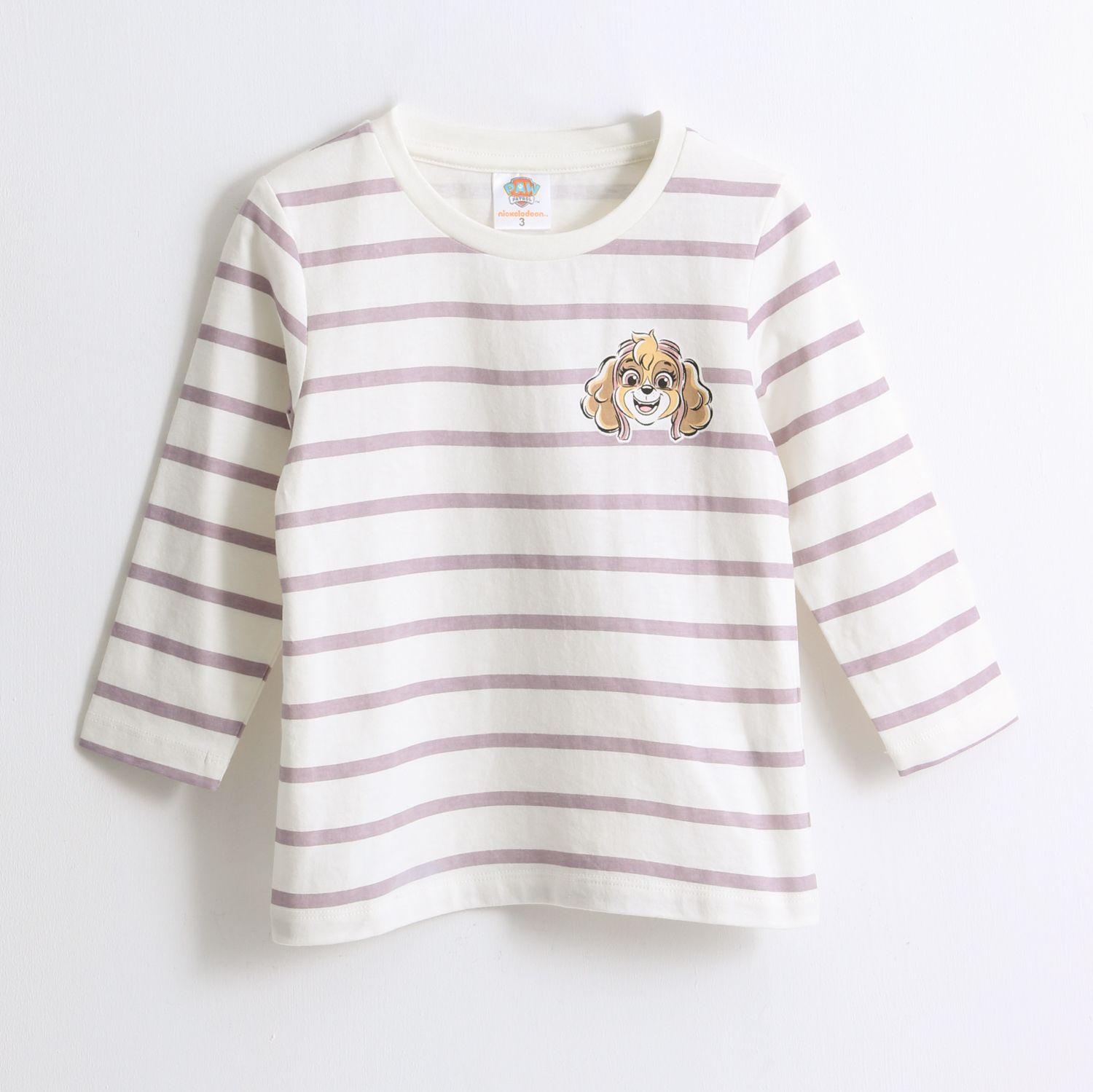 Polera Manga Larga Niña Rayas Skye Blanco Paw Patrol-0