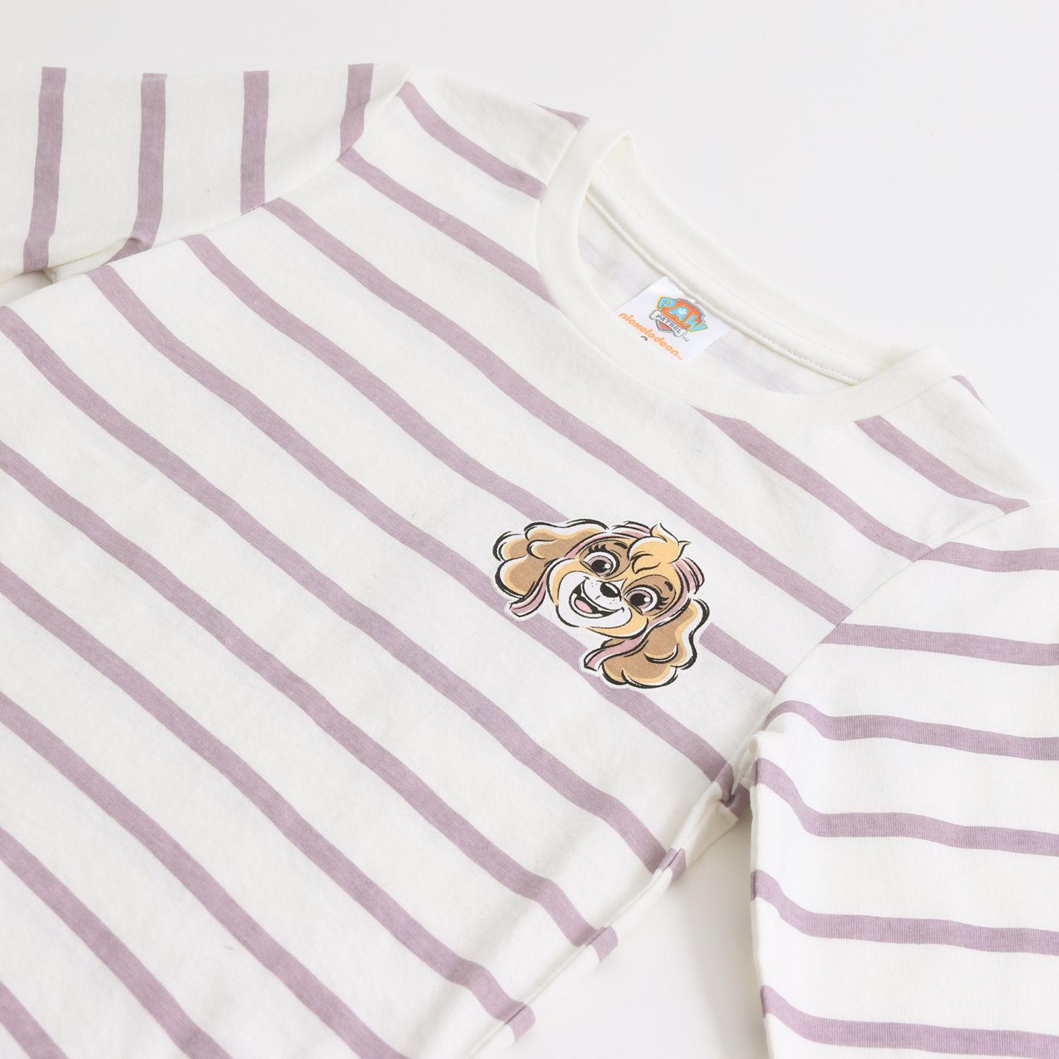 Polera Manga Larga Niña Rayas Skye Blanco Paw Patrol-2