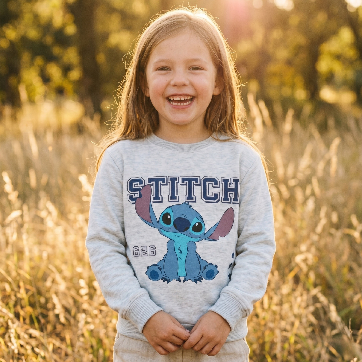 Polerón Cerrado Niña Lilo & Stitch Gris Disney-1